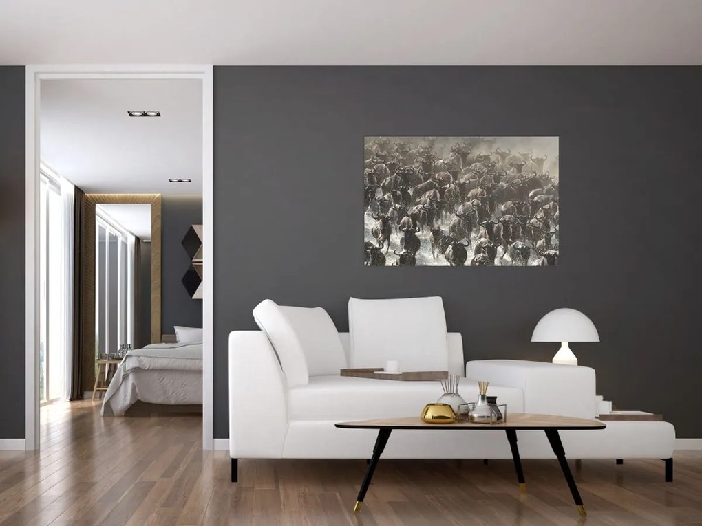 Tablou - Turmă de antilope sălbatice (90x60 cm)