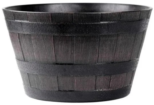 Ghiveci decorativ de flori, rotund, model lemn, teak, 38x28 cm