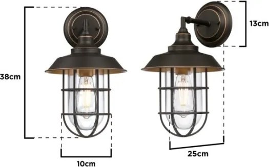 Westinghouse 6121640 - Lampă LED de perete pentru exterior IRON HILL 1xE27/60W/230V IP44