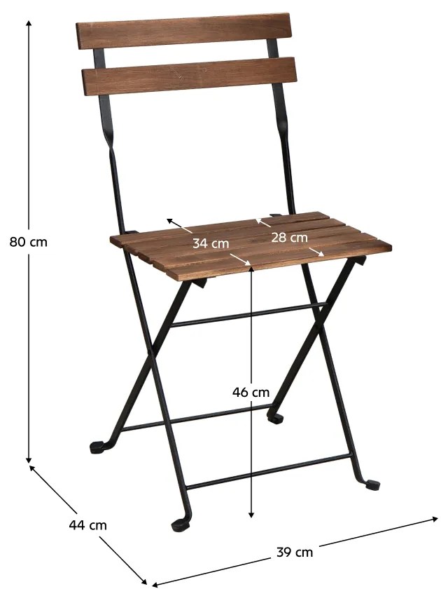 Set de grădină 1+4, acacia/negru, SEDAN TYPE 2