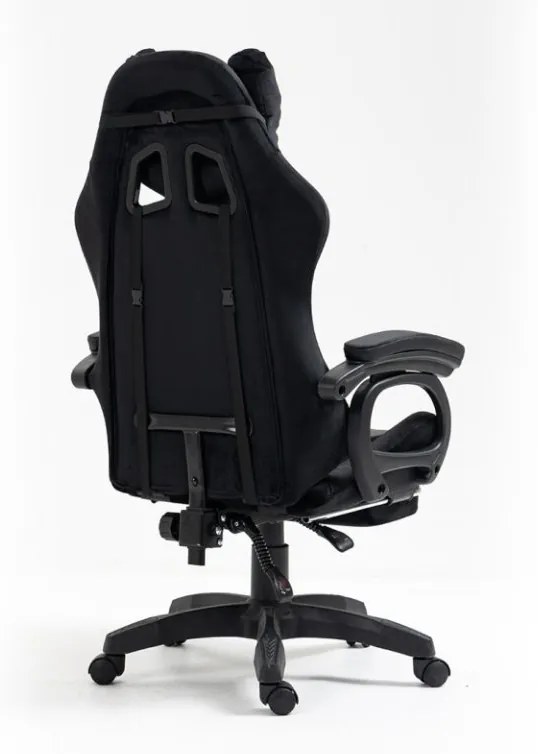 JAKS Scaun de gaming piele ecologică neagră Student