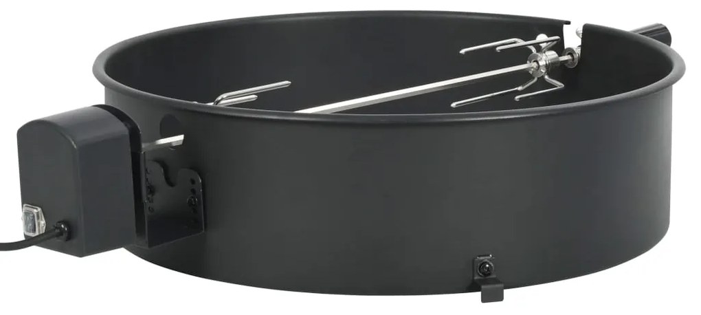 vidaXL Set de rotisor cu inel pentru grătar, negru, 57 cm