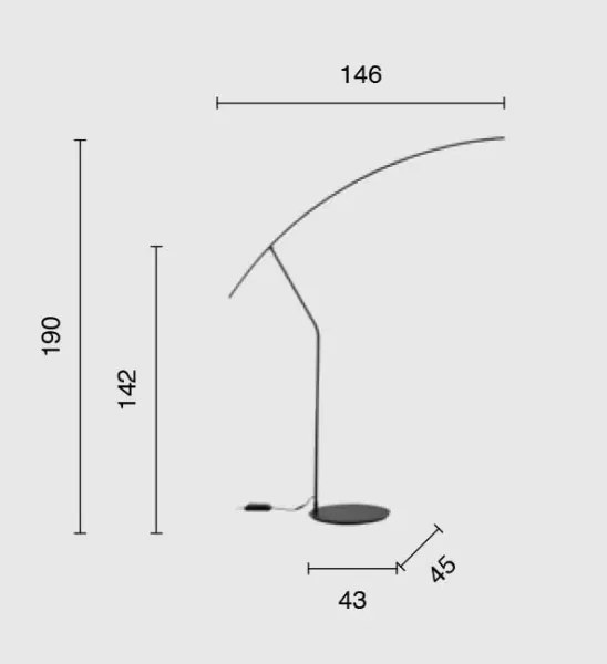 Ondaluce - Lampă de podea LED reglabilă FOLAGA LED/30W/230V, 190 cm, neagră