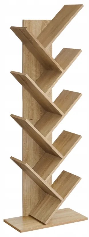 Biblioteca in forma de copac EXEL in decor stejar sonoma, 141x50cm