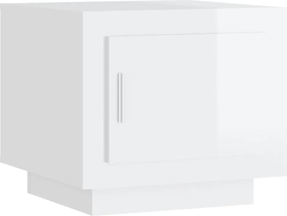 vidaXL Măsuță de cafea, alb extralucios, 51x50x45 cm, lemn prelucrat