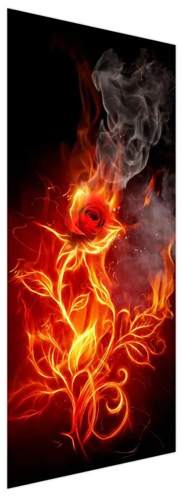 Fototapeta pentru ușă - trandafirii în foc (95x205cm)