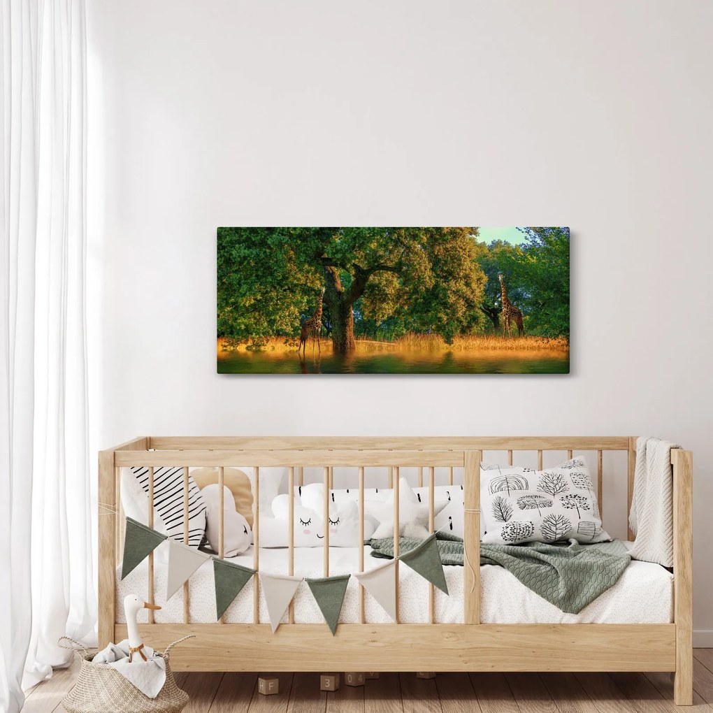 Tablou cu girafe în natură (120x50 cm)