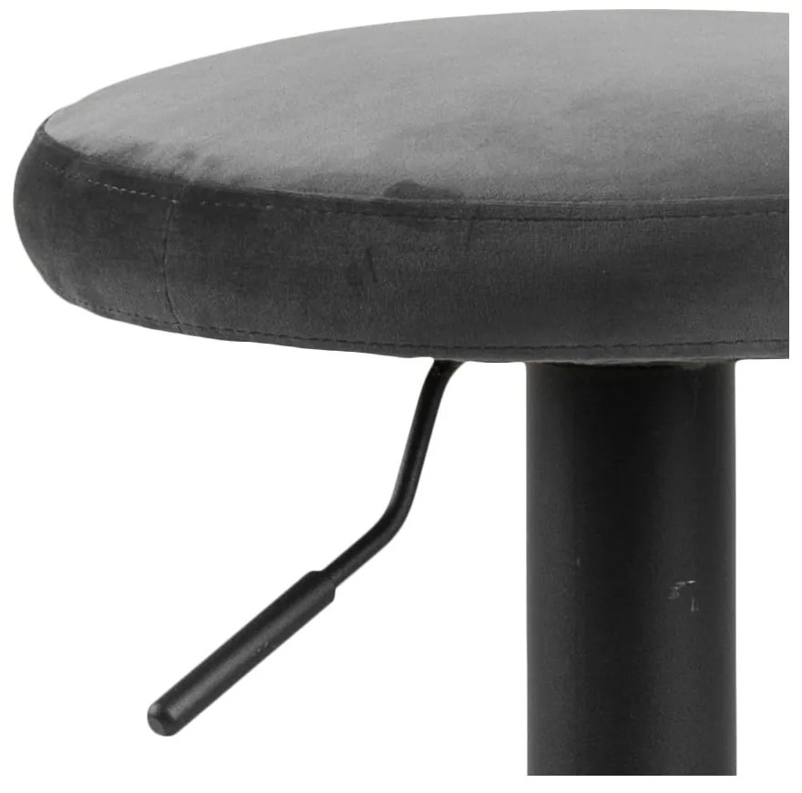 Scaun de bar gri cu înălțime ajustabilă tapițat (înălțime șezut 62 cm) Finch – Actona