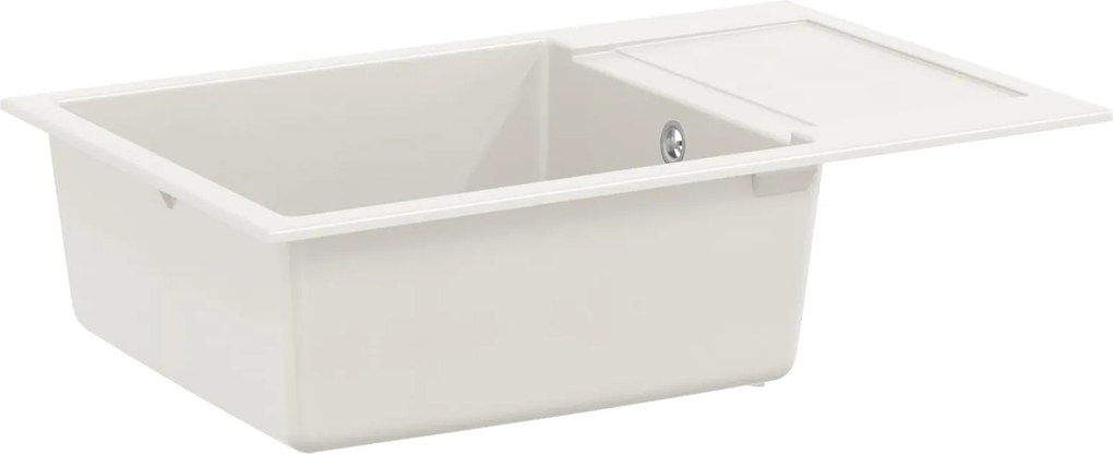 vidaXL Chiuvetă Alb 780 x 500 mm 80% Quartz și 20% Rășină