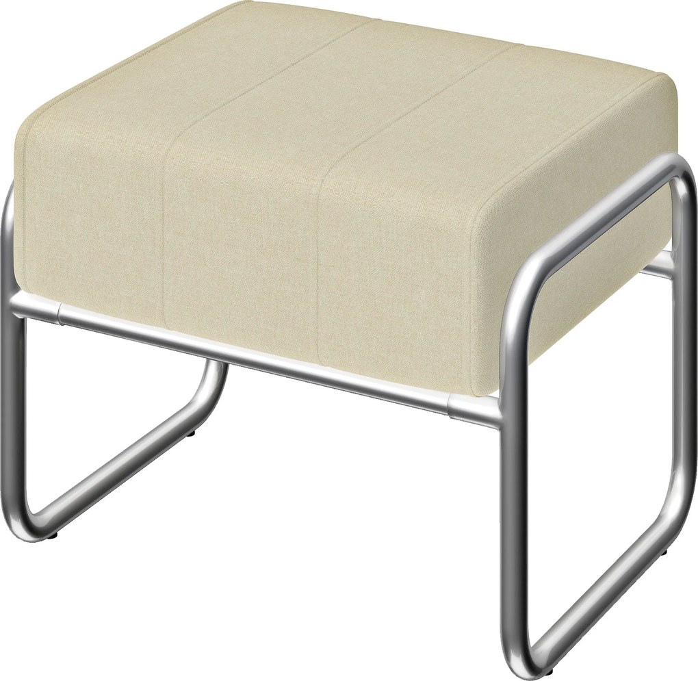 HOMCOM Taburet pentru picioare Taburet tapițat Pernă groasă cu material chenille, picioare din oțel pentru dormitor, Bej | Aosom Romania