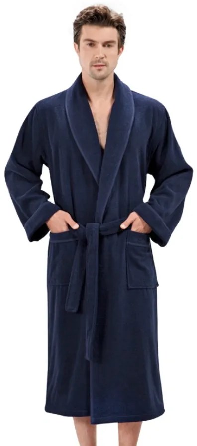 Halat pentru bărbați LORD + prosop + prosop de corp + cutie cadou Albastru / Blue XL