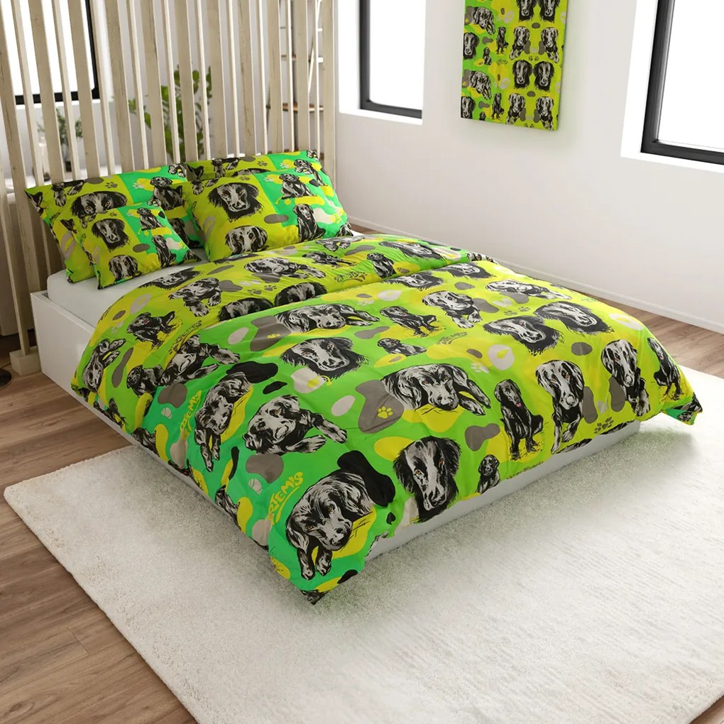 Lenjerie de pat din bumbac ARTEMIS verde Dimensiune lenjerie de pat: 70 x 90 cm | 140 x 200 cm