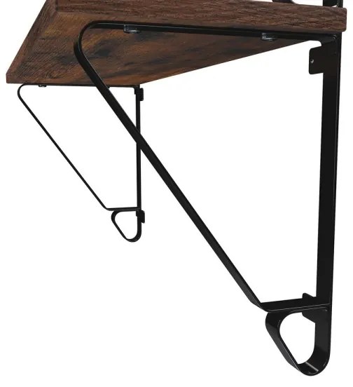 Set de 2 rafturi de perete SHELFY, maro/negru