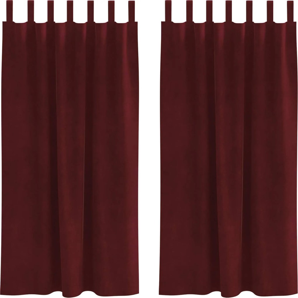 vidaXL Perdele opace 2 pcs Roșu Vin 140 x 175 cm Catifea