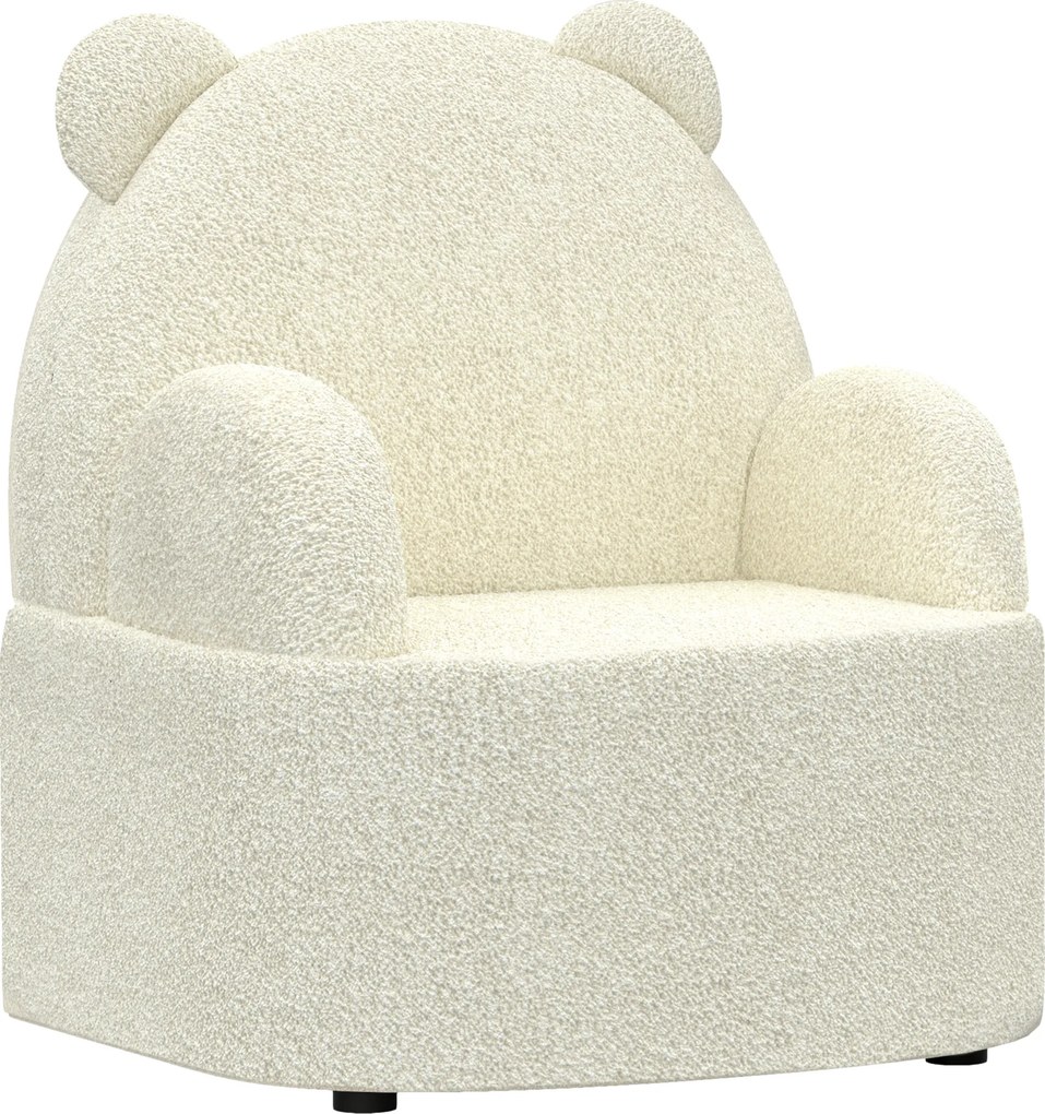 AIYAPLAY Fotoliu pentru copii, formă de ursuleț, Teddyfleece moale, până la 3 ani, 52x48x59 cm, Bej | Aosom Romania