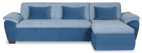 Coltar Extensibil Dreapta Novara, Albastru, 309 x 172 x 90 Cm