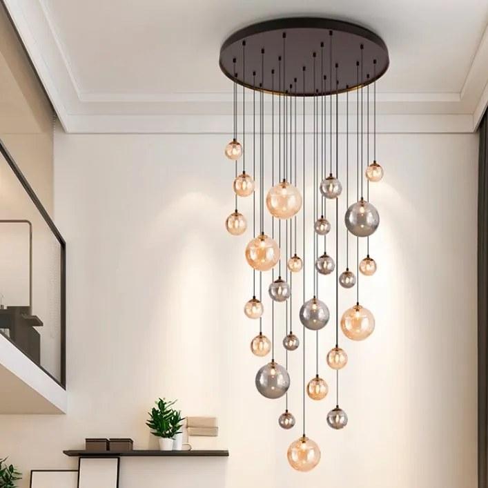 Lustra casa scarii cu 25 pendule si telecomanda Dark H500