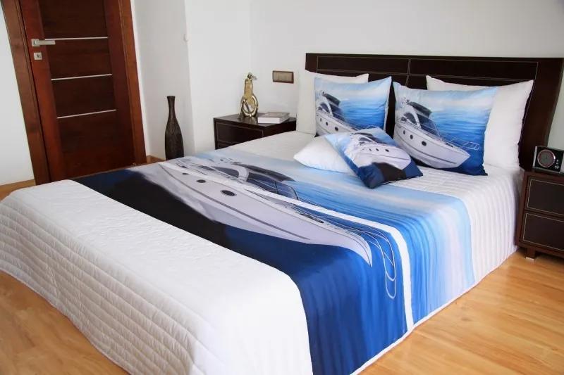 Cuvertură de pat cu model barcă Lăţime: 220 cm | Lungime: 240 cm