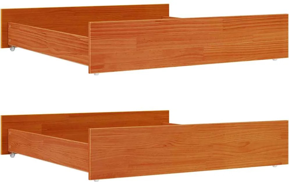 vidaXL Sertare pentru pat de zi, 2 buc., maro ceruit, lemn masiv pin