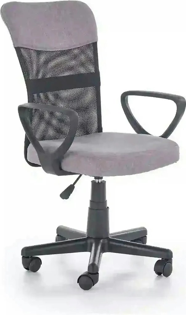 Scaun birou TIMMY, gri/negru, stofa clasica/plasa, 52x59x81/91 cm