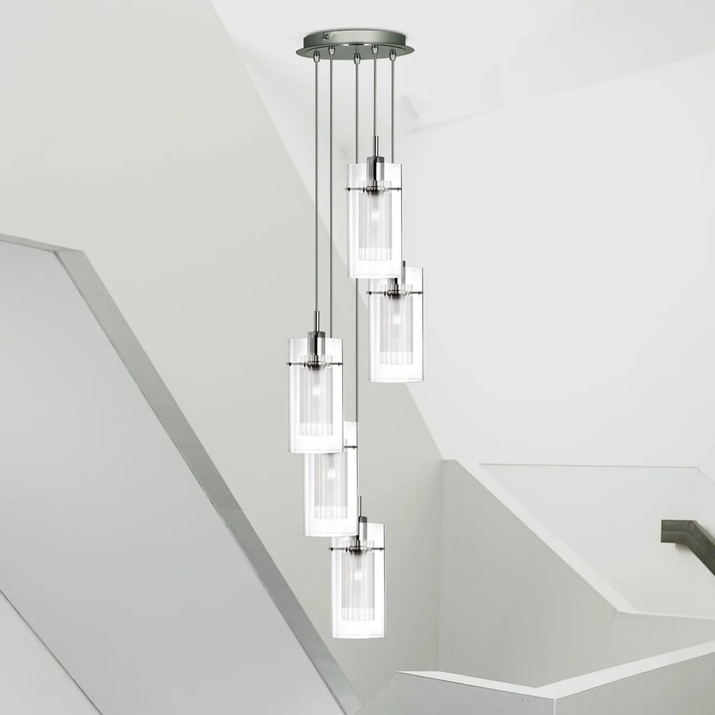 Lustra suspendata design modern Duo 5L crom 2305-5 SRT
