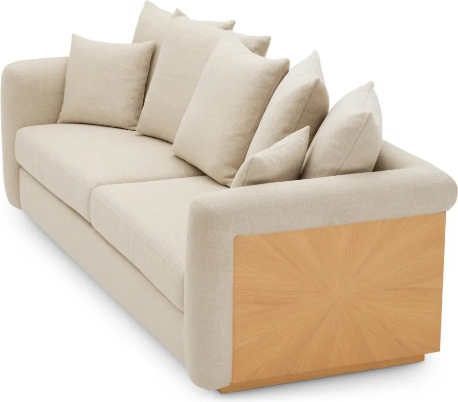 Canapea LUX furnir de stejar, tesatura Renato ecru, Amadeo