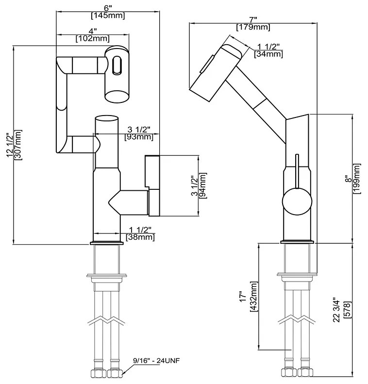 Robinet Rotativ Negru, S01, cu afisaj digital pentru apa calda si rece, design cu brat mecanic, rotatie tridimensionala   la 1080