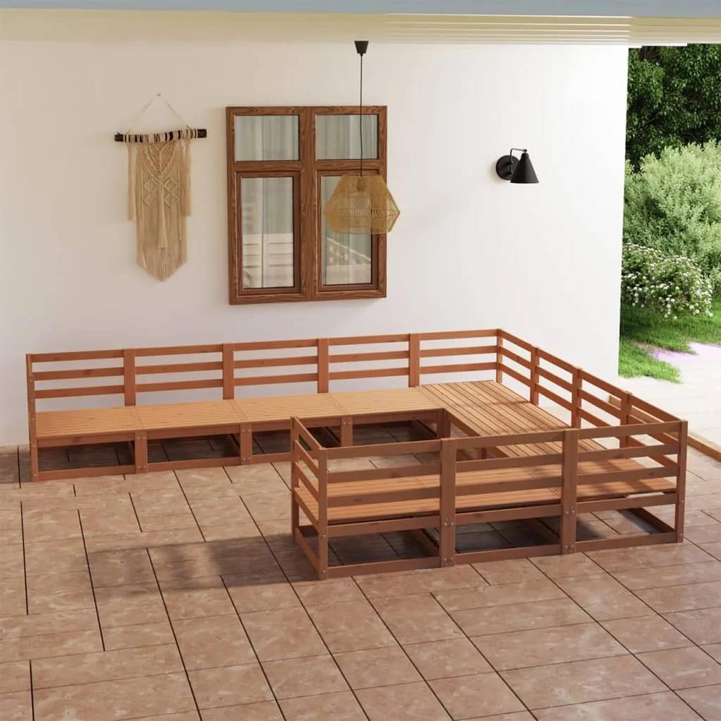 3075997 vidaXL Set mobilier relaxare de grădină, 10 piese, lemn masiv de pin