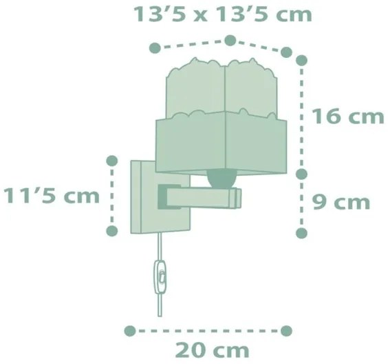 Dalber 63169H - Lampa de perete pentru copii PANDA 1xE27/60W/230V verde