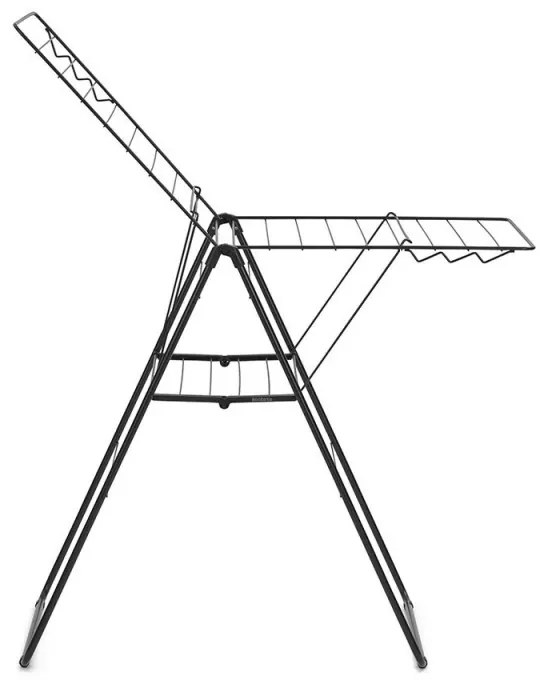Uscator de rufe Brabantia Hangon 1004165, 20 m, 6 umerase, Reglabil, Blocare copii, Negru/mat