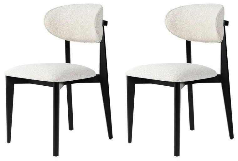 Set de scaune de sufragerie Lionte White andBlack, 2 buc.