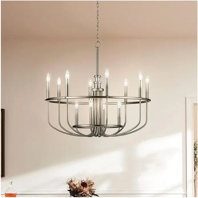 Kichler KL-CAPITOL-HILL12-BN - Lustru CAPITOL HILL pe lanț, 12xE14/40W/230V, crom