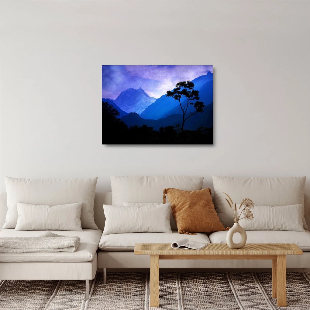 Tablou pe sticlă - Cerul de noapte din Nepal (70x50 cm)