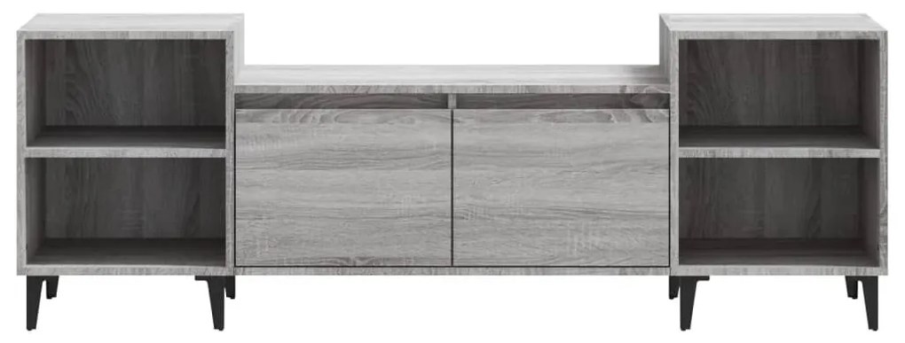 Comoda TV, gri sonoma, 160x35x55 cm, lemn prelucrat