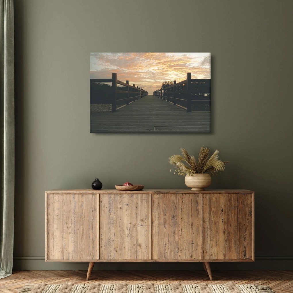 Tablou - Ponton de lemn, lac (90x60 cm)