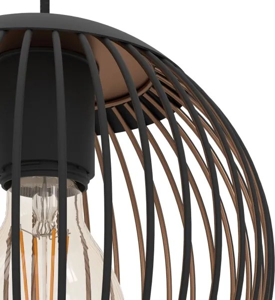 Eglo 901869 - Lustră suspendată pe cablu ALMANZORA, 3xE27/60W/230V, neagră