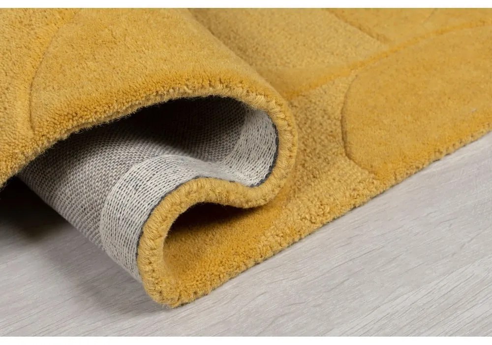 Covor galben ocru tip traversă din lână 60x230 cm Gigi – Flair Rugs