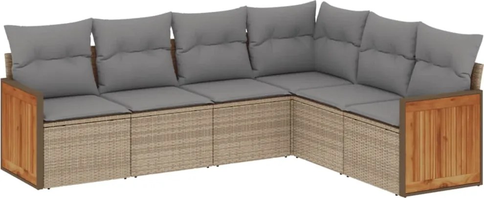 vidaXL Set canapele de grădină cu perne, 6 piese, bej, poliratan