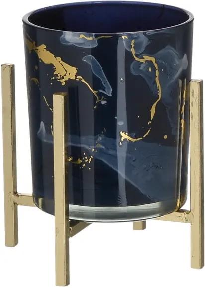 Sfeșnic din sticlă cu suport auriu InArt, ⌀ 9 cm