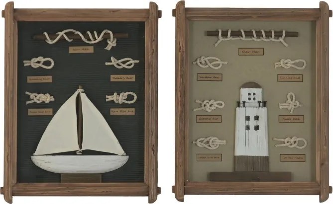 Tablou decorativ natural din lemn de pin și sticlă, "Knots"