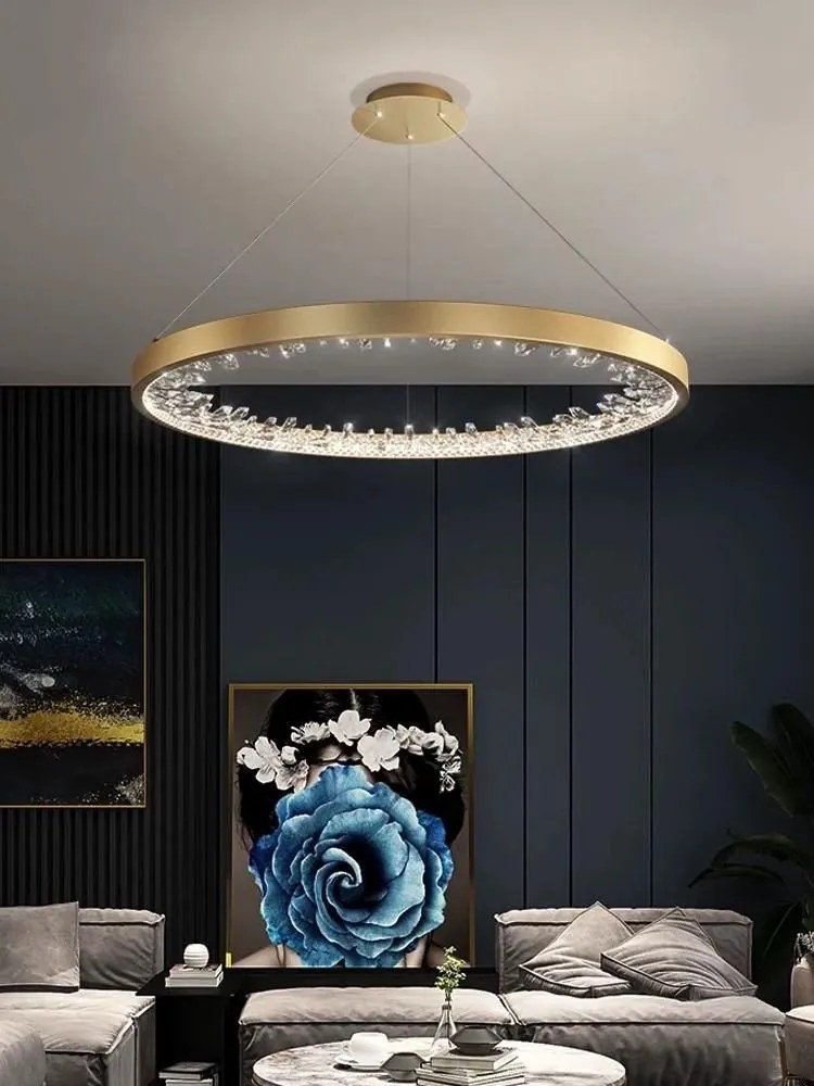 Lustra LED G23529-40 GD – 50W, Design Modern, cu Telecomandă și Lumină Reglabilă