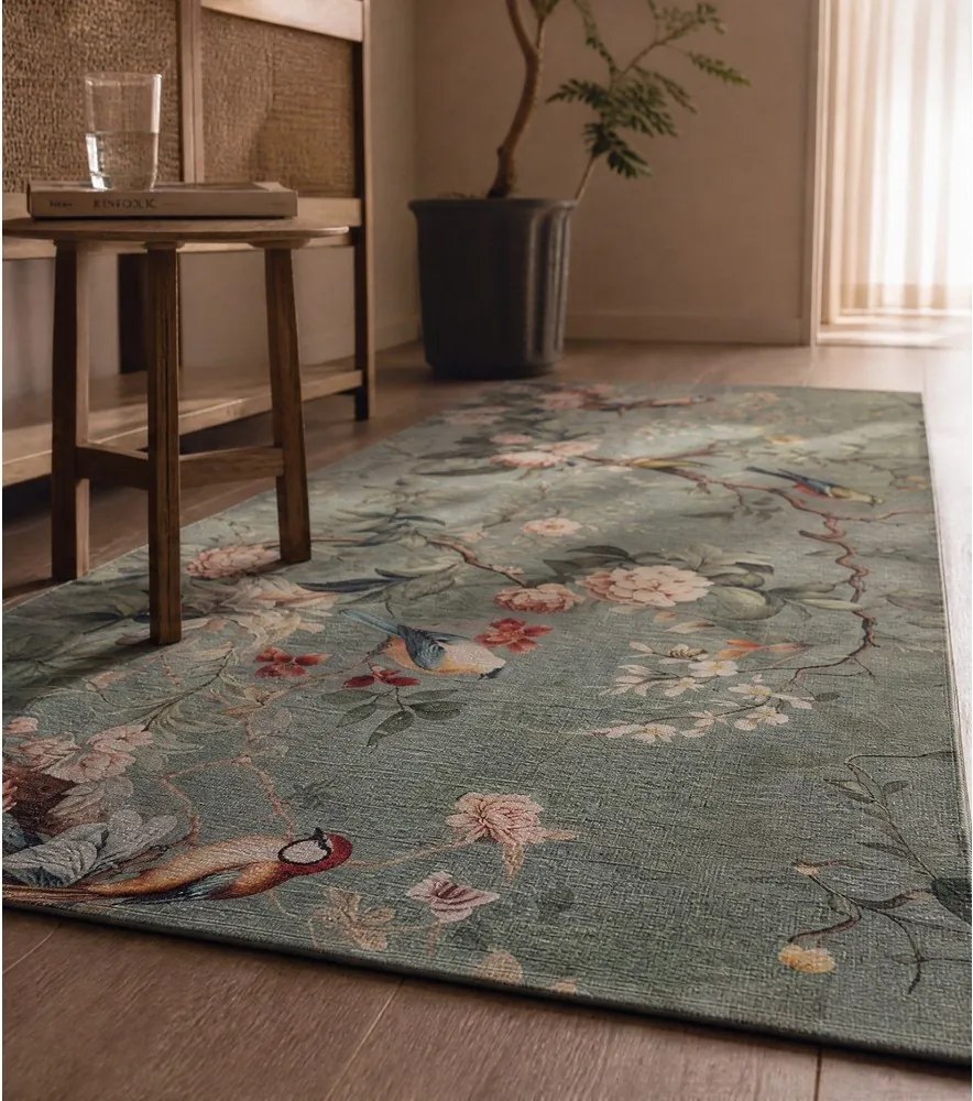 Covor tip traversă verde deschis lavabil 52x200 cm Ricci Monet – Universal