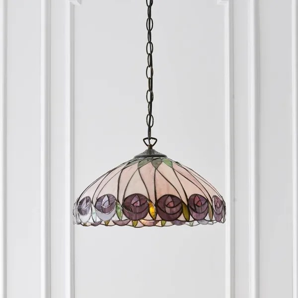 Endon 64176 - Lustră pe lanț Tiffany HUTCHINSON 1xE27/60W/230V Ø 40 cm
