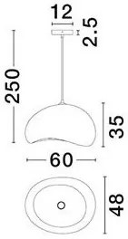 Lustra suspendata design modern, Stone Gray, AERE, L 60cm