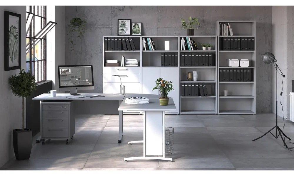 Bibliotecă modulară albă 89x113 cm Prima – Tvilum