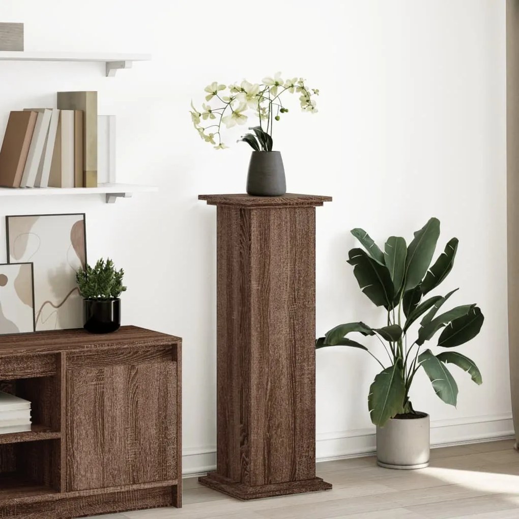 vidaXL Suport prezentare cu depozitare stejar maro 31x30x90 cm lemn