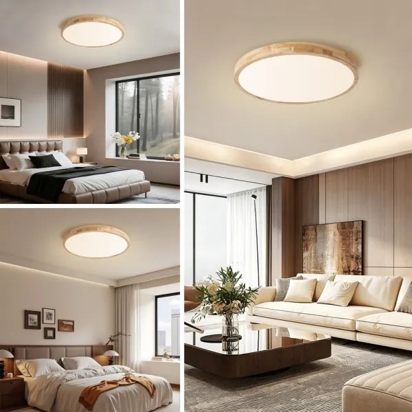 Brilagi - Corp de iluminat LED dimabil WOODLINE LED/72W/230V 3000-6000K stejar diam. 60 cm + telecomandă