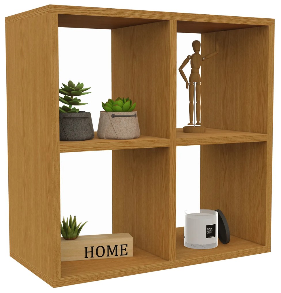 Etajera haaus Rico, 4 Casete, Stejar Natur, L 60 x l 30 x H 60 cm