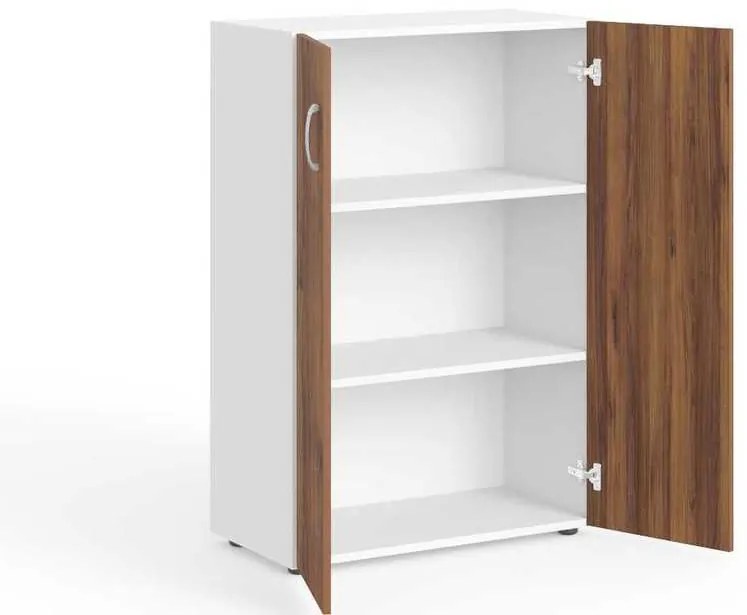 Dulap mediu Manager 79,8 x 42,2 x 119,5 cm, nuca warmia / alb