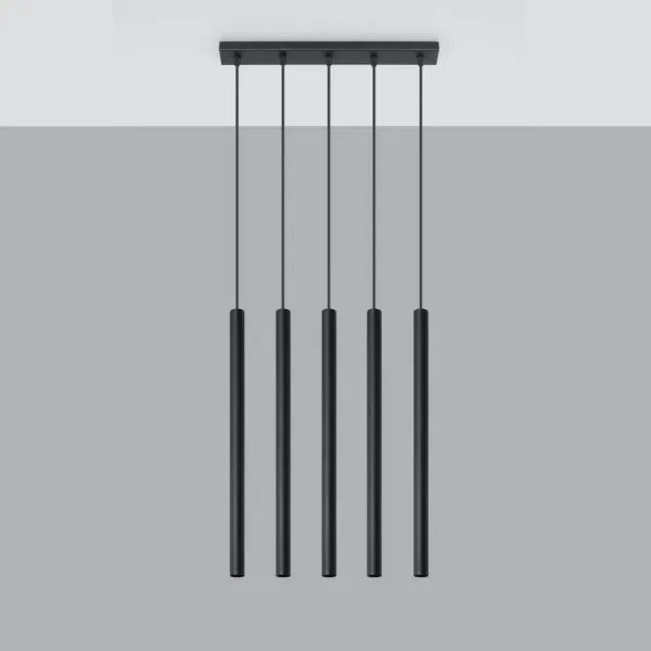 Lustră pe cablu PASTELO 5 5xG9/12W/230V negru